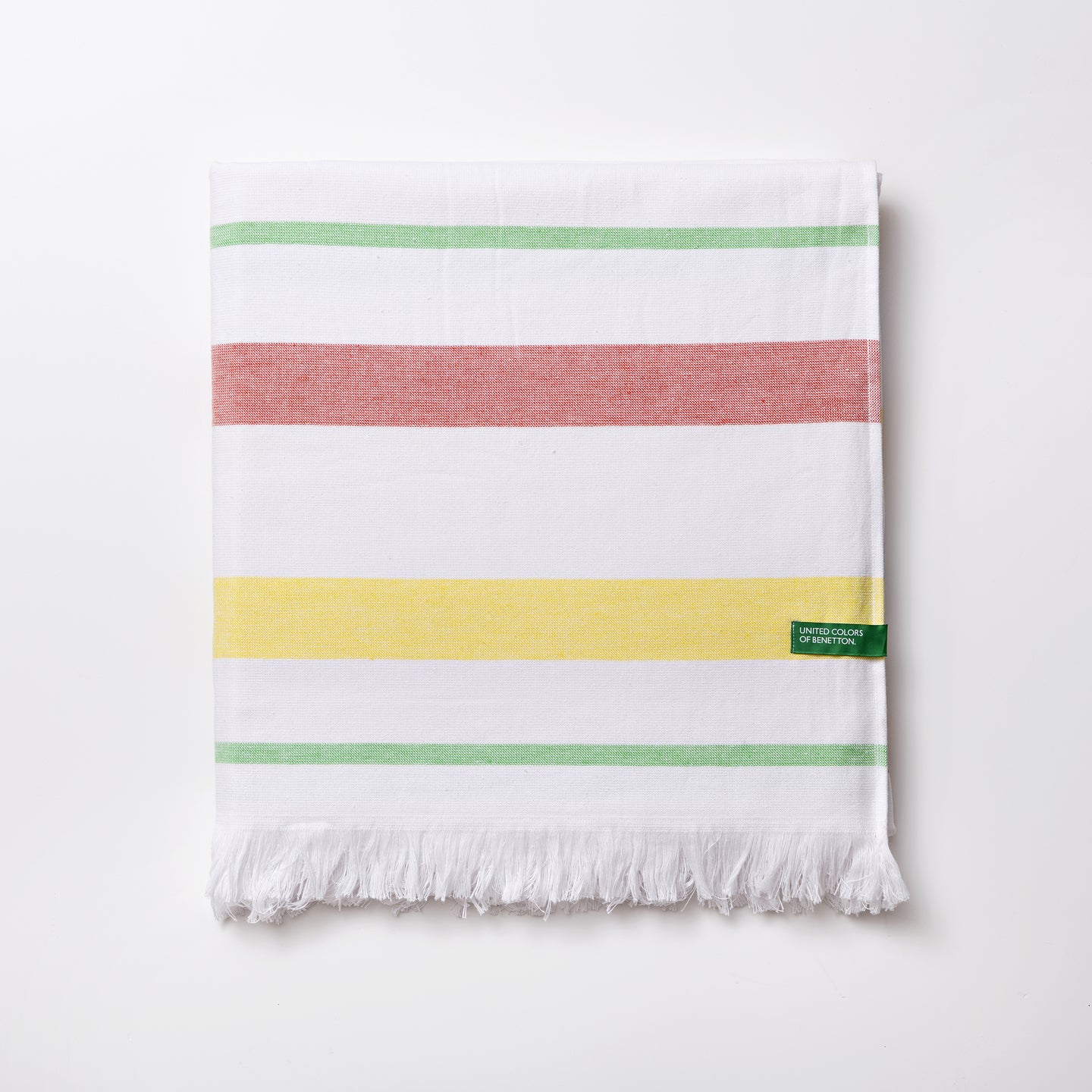 Toalla hammam Benetton Blanco y Rayas 100% Algodón 80x165cm